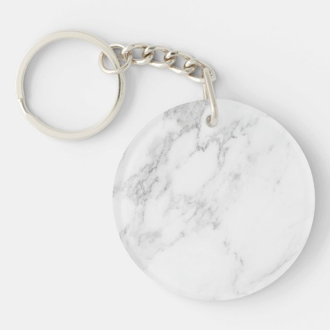 White Marble Key Ring (Front)