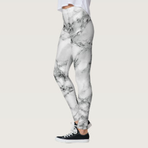 White Marble Leggings