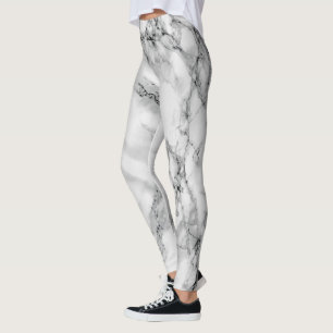 White Marble Leggings