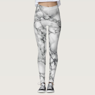 White Marble Leggings