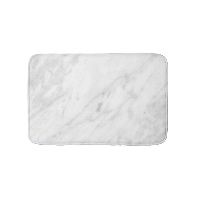 White Marble Look Bath Mat (Front)