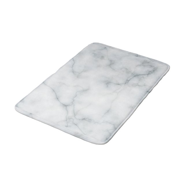 white marble look bath mat (Angled)
