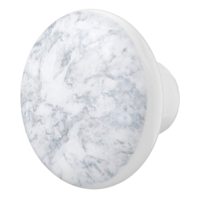 White Marble Look Ceramic Knob (Right)