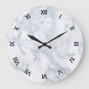 White Marble Look Large Clock
