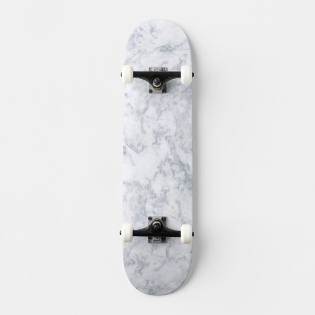 White Marble Look Skateboard (Front)