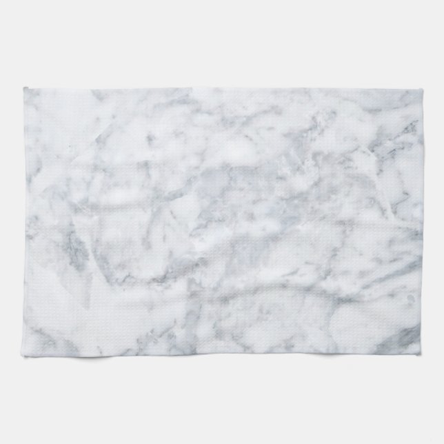 White Marble Look Tea Towel (Horizontal)