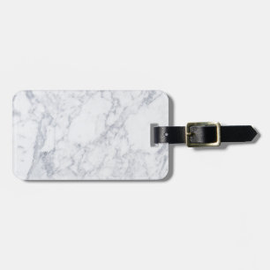 White Marble Luggage Tag