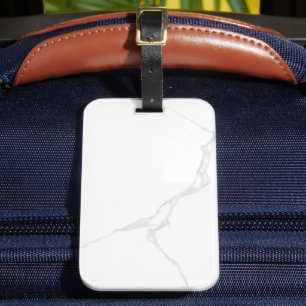 White Marble Luggage Tag