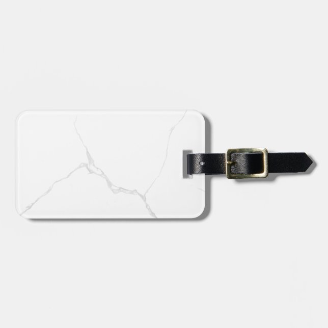 White Marble  Luggage Tag (Front Horizontal)