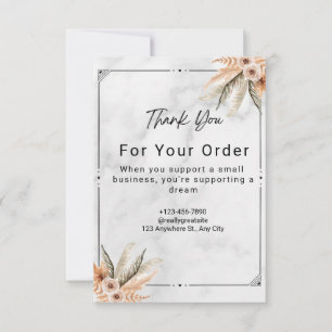 White Marble Minimalist Photo Wedding Thank You Card