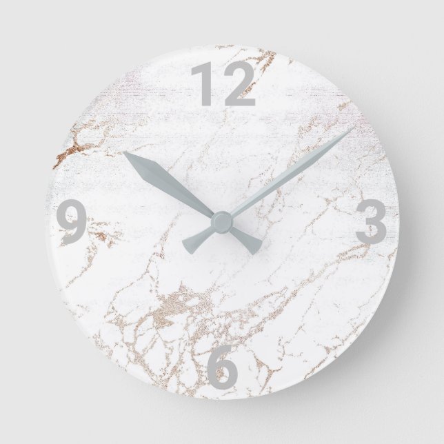 WHITE MARBLE MODERN WALL CLOCK (Front)