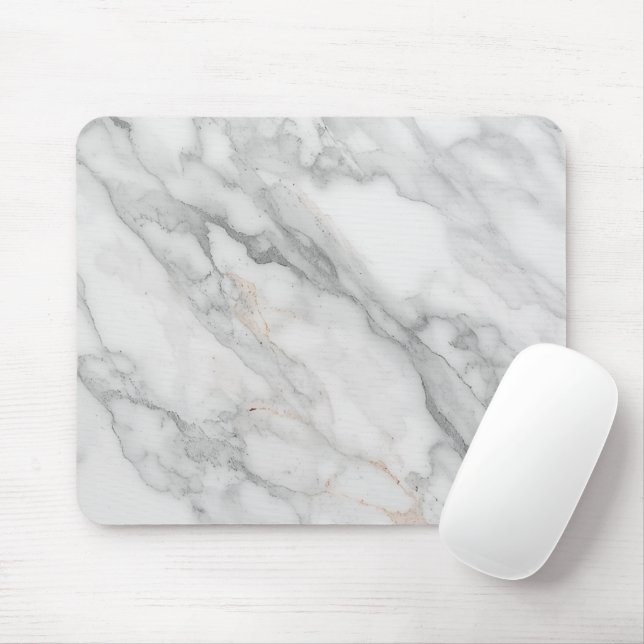 White Marble Mouse Pad (With Mouse)
