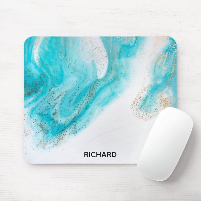 White Marble Mouse Pad (With Mouse)