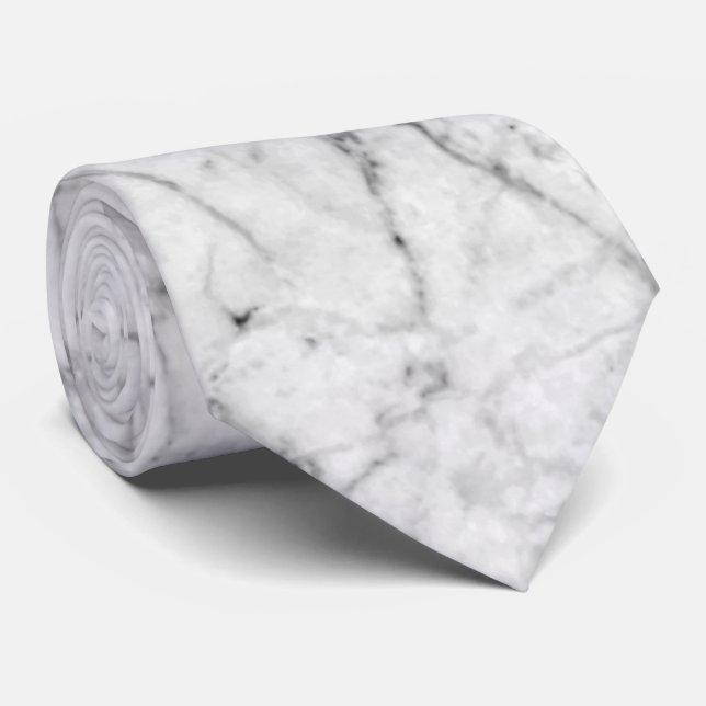 WHITE MARBLE NECK TIE (Rolled)