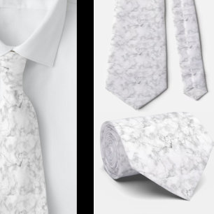 White Marble Neck Tie - Formal Corporate Necktie