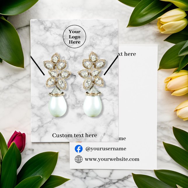 White marble necklace earrings Display Card (Creator Uploaded)