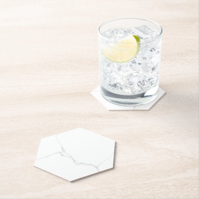 White Marble  Paper Coaster (Insitu)