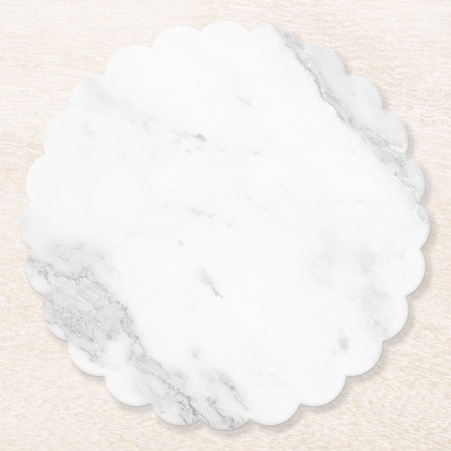 White Marble Paper Coaster (Front)