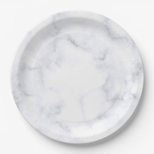 White Marble Paper Plate