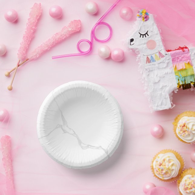 White Marble  Paper Plate (Party)