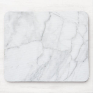 White Marble Pattern Boho Chic Mouse Pad
