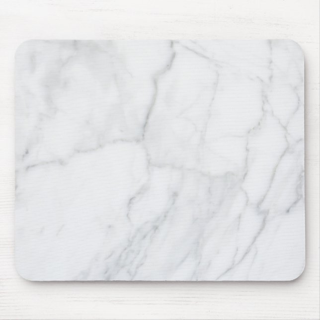 White Marble Pattern Boho Chic Mouse Pad (Front)