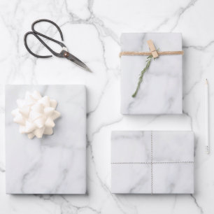 White Marble Pattern Boho Chic Wrapping Paper Sheet