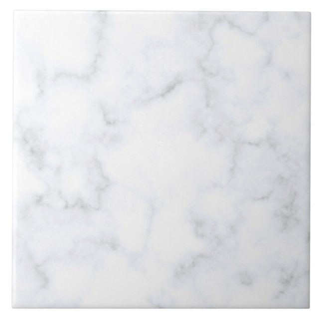 White Marble Pattern Ceramic Tile (Front)