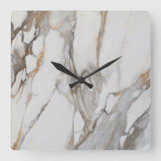 White Marble Pattern Modern Wall Clock