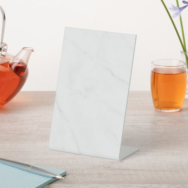 White marble  pedestal sign (In SItu)