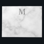 White Marble Personalised Monogram and Name Notepad<br><div class="desc">Personalised Monogram and Name Gifts
featuring personalised monogram and name in classic serif font style.</div>