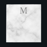 White Marble Personalised Monogram and Name Notepad<br><div class="desc">Personalised Monogram and Name Gifts
featuring personalised monogram and name in classic serif font style.</div>