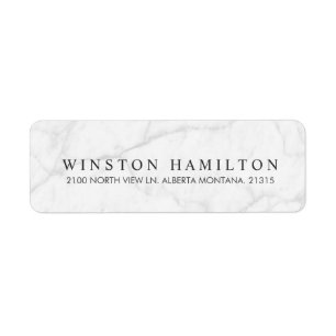 White Marble   Personalised Return Address Label