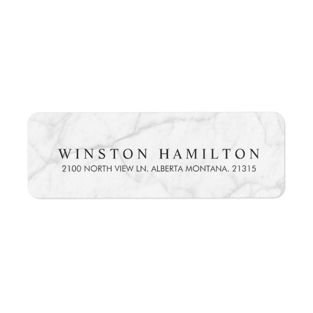 White Marble | Personalised Return Address Label (Front)