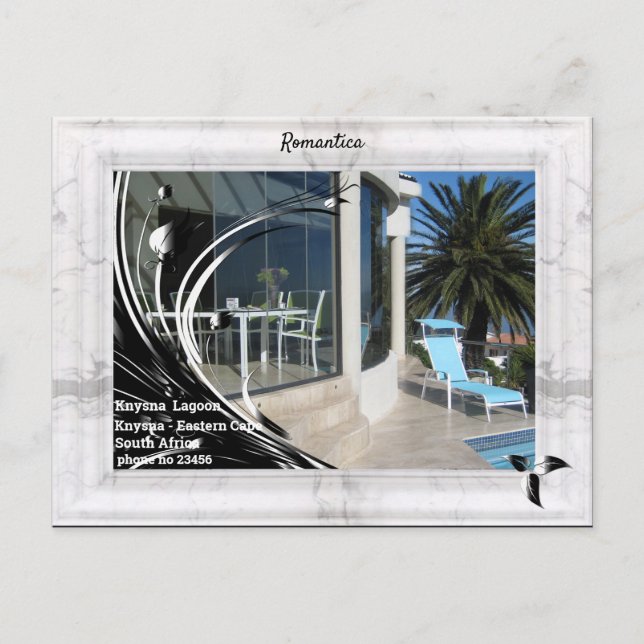 White marble Photo Frame Postcard (Front)