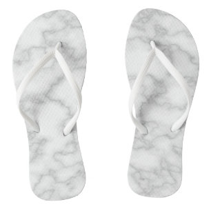 White Marble Print Thongs