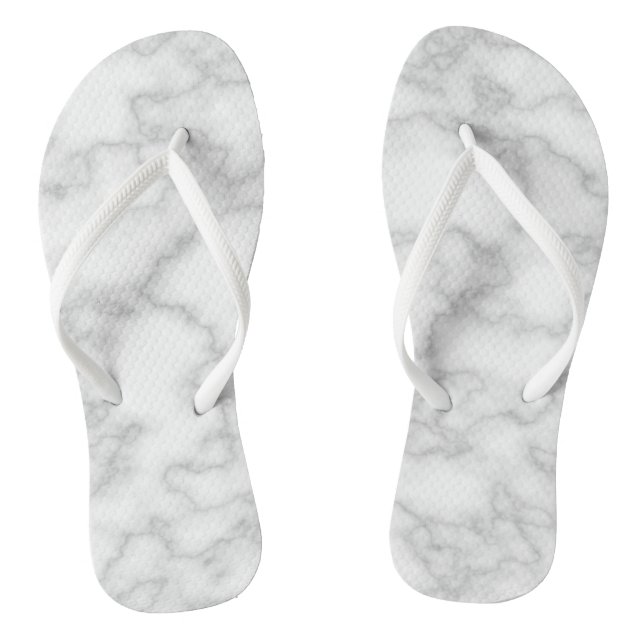 White Marble Print Thongs (Footbed)