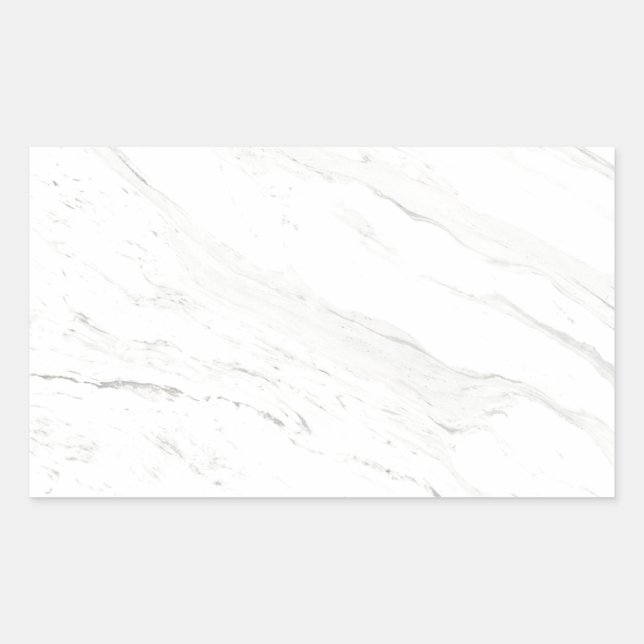 White Marble Rectangular Sticker (Front)