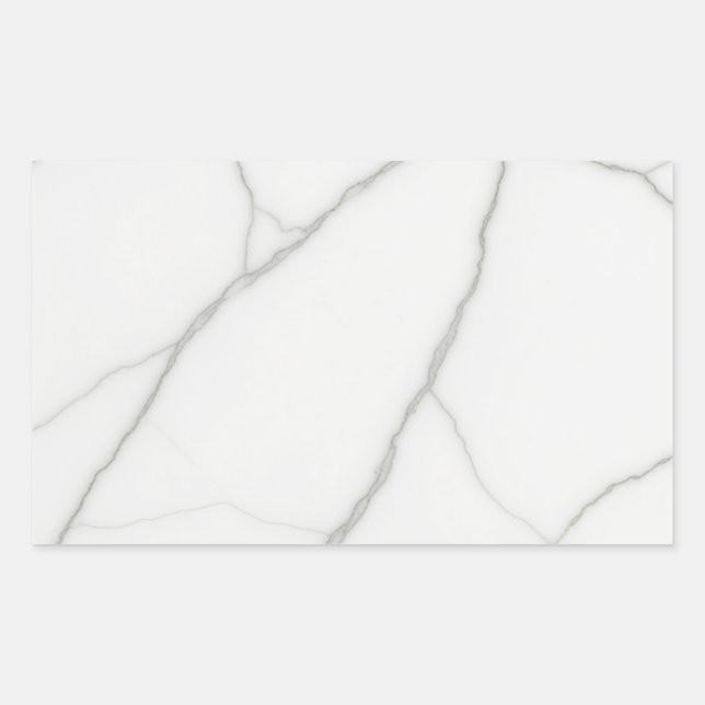 White Marble Rectangular Sticker (Front)
