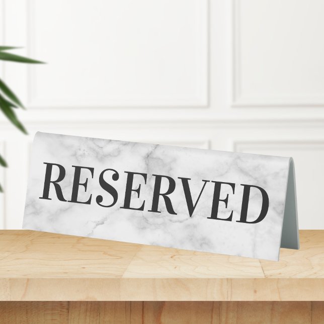 White Marble Reserved Table Sign (Creator Uploaded)