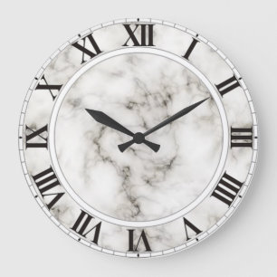 White Marble Romannumeral Wall Clock