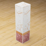 White Marble Rose Glitter Wine Box<br><div class="desc">White Marble Rose Glitter</div>