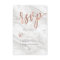 White Marble & Rose Gold Modern Wedding RSVP