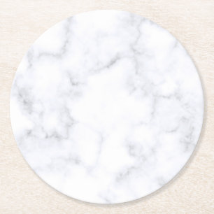 White Marble Round Paper Coaster