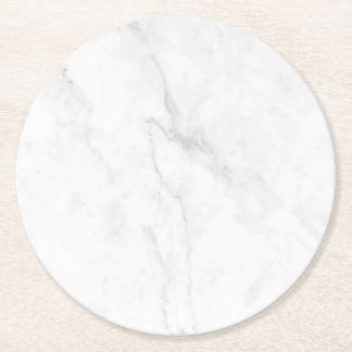 White Marble Round Paper Coaster