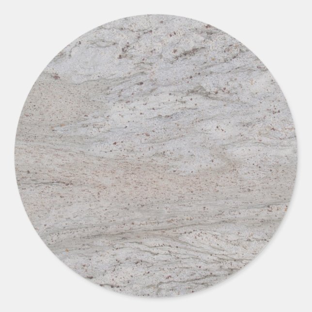 White Marble Round Sticker (Front)