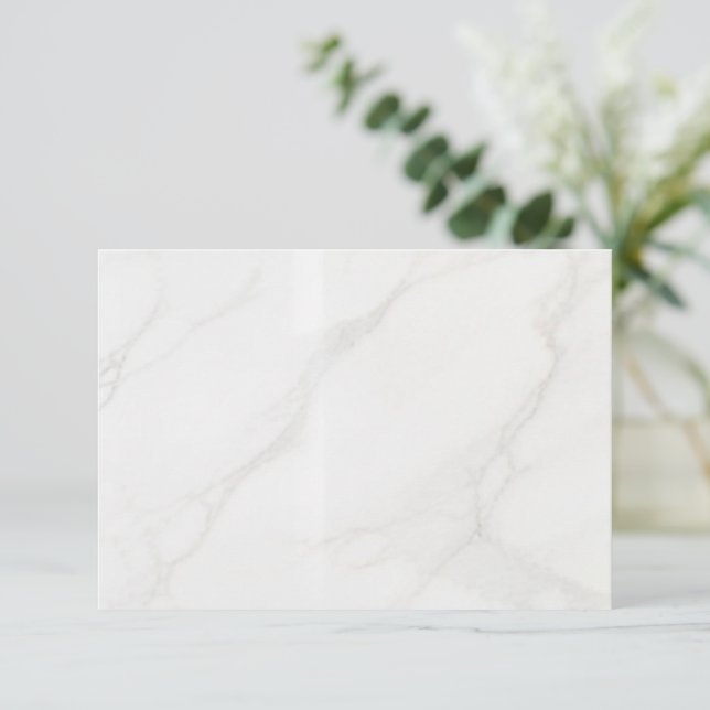 White Marble RSVP Card (Standing Front)