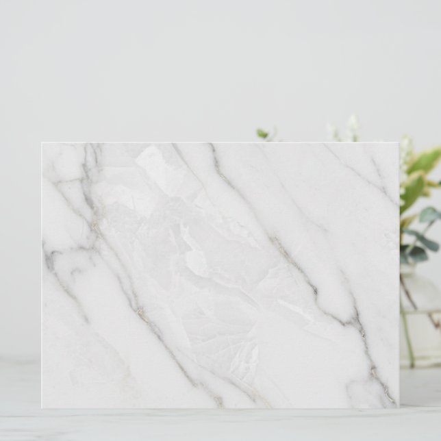 White Marble Save The Date (Standing Front)