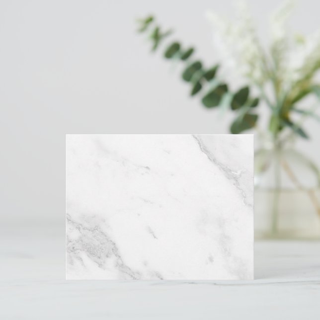 White Marble Save The Date (Standing Front)