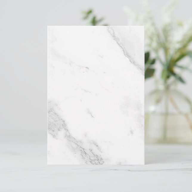 White Marble Save The Date (Standing Front)